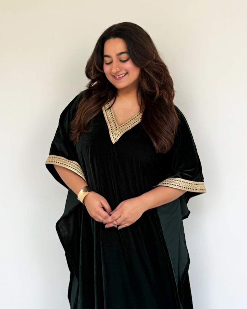 Valet kaftan in green color for women from YouMadeline winter collection